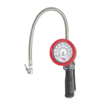 Zinko ZTI-31C Tire Inflator, 3 in, 1/4in NPT Stainless Steel Hose with Clamp Chuck 55-31TIC